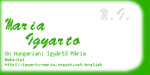 maria igyarto business card