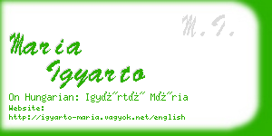 maria igyarto business card